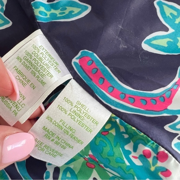 Lilly Pulitzer Vest Women Small Black Down Feather Quilted Puffer Full Zipper - Picture 5 of 7